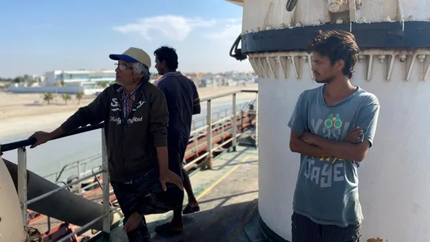 After 3 years abandoned at sea without pay, this oil tanker crew is on cusp of going home